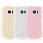 Wholesale Galaxy S7 Shiny Armor Hybrid Case (Silver)